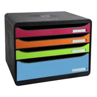 Exacompta Schubladenbox 315798D Big Box+, 4 Schubladen, bunt 9002493424371 Exacompta