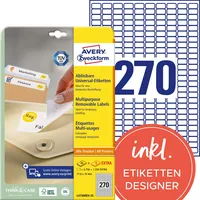 AVERY Zweckform Etiketten L4730REV-25, weiß 17,8x10mm, rechteckig,  4004182047309 AVERY Zweckform 8100 Stück