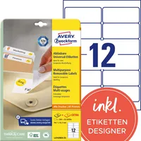 AVERY Zweckform Etiketten L4743REV-25, weiß 99,1x42,3mm, rechteckig,  4004182047439 AVERY Zweckform 360 Stück