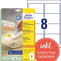 AVERY Zweckform Etiketten L4745REV-25, weiß 96x63,5mm, rechteckig,  4004182047453 AVERY Zweckform 240 Stück