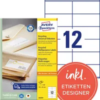 Avery Zweckform Universaletikett Recycling 105 x 48 mm (B x H)