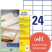 Avery Zweckform Universaletikett Recycling 70 x 36 mm (B x H)