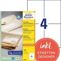 Avery Zweckform Universaletikett Recycling 105 x 148 mm (B x H)