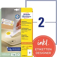 AVERY Zweckform Etiketten L4734REV-25, weiß 199,6x143,5mm, rechteckig,  4004182047347 AVERY Zweckform 60 Stück