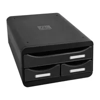 Exacompta Schubladenbox SMALL-BOX Glossy 311714D 3Schübe schwarz 9002493424906 Exacompta