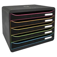 Exacompta Schubladenbox BIG-BOX PLUS 308714D quer 5Sch. harlekinsw 9002493430136 Exacompta
