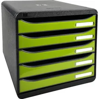 Exacompta Schubladenbox BIG-BOX PLUS 3097225D 5Sch. gloanisgrün 9002493423640 Exacompta