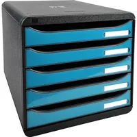 Exacompta Schubladenbox Big-Box Plus  türkis 3097282D, DIN A4 mit 5 Schubladen, 1 St.