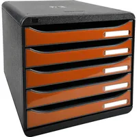 Exacompta Schubladenbox Big-Box Plus  mandarin 3097288D, DIN A4 mit 5 Schubladen, 1 St.