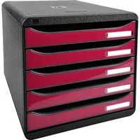 Exacompta Schubladenbox Big-Box Plus  himbeer 3097284D, DIN A4 mit 5 Schubladen, 1 St.