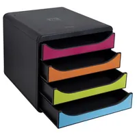 Exacompta Schubladenbox Exacompta 310498D, 4 Schubladen, A4+, sortiert 9002493423268 Exacompta