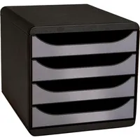 Exacompta Schubladenbox 310438D, 4 Schubladen, A4+, grauschwarz 9002493021136 Exacompta