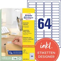 AVERY Zweckform Etiketten L6021REV-25, weiß 45,7x16,9mm, rechteckig,  4004182060216 AVERY Zweckform 1600 Stück