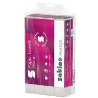 Wepa Falthandtücher Satino Prestige 276600, 20,6x32cm, 2-lagig, Interfold-Falz (W-Falz), hochweiß, Tissue 4000735323234 Wepa 3000 Blatt