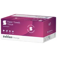 Wepa Falthandtücher Satino Prestige 276640, 25x23cm, 2-lagig, Zickzack (V-Falz), hochweiß, Tissue 4000735324026 Wepa 3000 Blatt