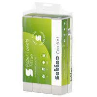 Wepa Falthandtücher Satino Comfort 277340, 20,6x32cm, 2-lagig, Interfold-Falz (W-Falz), weiß, Recyclingpapier 4000735550111 Wepa 3000 Blatt
