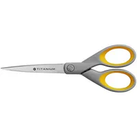 Westcott Büroschere TITANIUM Super, Edelstahl, rostfrei, titanbeschichtet, 18cm, grau-gelb 4027521304703 Westcott