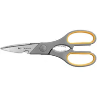 Westcott Haushaltsschere TITANIUM Super, Edelstahl, rostfrei, titanbeschichtet, 21cm, grau-gelb 4027521304864 Westcott