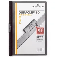 Durable Klemmhefter DURACLIP 60 220901, A4 schwarz, für ca. 60 Blatt, Polyvinylchlorid (PVC) 80g 4005546210452 Durable