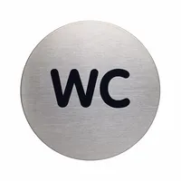 Durable Piktogramm WC rund metallic silber Ø 83mm 4005546400167 Durable