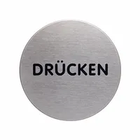 Durable Piktogramm Drücken rund metallic silber Ø 65mm 4005546400099 Durable