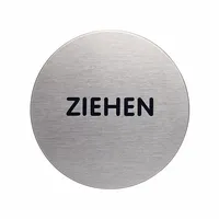 Durable Piktogramm Ziehen rund metallic silber Ø 65mm 4005546400105 Durable