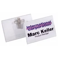 Durable Namensschilder aus Hartfolie mit Kombi-Klemme 7,5 x 4,0 cm (50 St.) 4005546801513 Durable 50 Stück