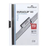 Durable Klemmhefter DURACLIP 60 220902, A4 weiß, für ca. 60 Blatt, Polyvinylchlorid (PVC) 80g 4005546210469 Durable