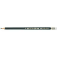 Faber-Castell Bleistift Castell 9000, 119200, Härte HB, dunkelgrün, mit Radiergummi 4005401192008 Faber-Castell