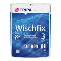 Fripa Küchenrollen Wischfix 3012011 3-lagig hochweiß Rolle à 51 Blatt 4000883005754 Fripa 2 Stück