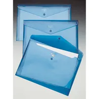 Rexel Dokumententasche Active Folder 16129bu, Din A4 quer, transparent blau, Polypropylen (PP), Druckknopf 5028252030496 Rexel 5 Stück