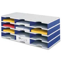 Styro Sortierstation doc mit 12 Fächern C4 grau/blau 7612176104371 Styro