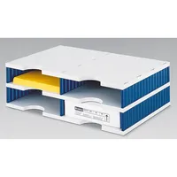 Styro Sortierstation doc mit 4 Fächern C4 grau/blau 7612176106610 Styro
