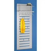 Kerkmann Wandgarderobe tec-art  6066, Metall, mit 6 Haken, mit Hutablage, mit Kleiderstange, silber, 1 Stück 4044917396906 Kerkmann