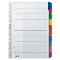 Leitz Kartonregister 4321-00-00, 10-teilig blanko, A4, 160 g/m², farbige Taben, 10-teilig 4002432309245 Leitz
