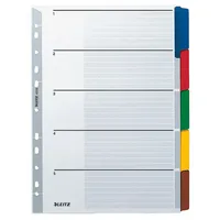 Leitz Kartonregister 4320-00-00, 5-teilig blanko, A4, 160 g/m², farbige Taben, 5-teilig 4002432309221 Leitz