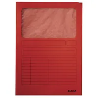 Leitz Sichtmappen 3950-00-25, A4 rot Recyclingkarton 160g 4002432483006 Leitz 100 Stück
