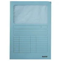Leitz Sichtmappen 3950-00-30, A4 blau Recyclingkarton 160g 4002432415939 Leitz 100 Stück