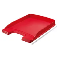 Leitz Briefablage Plus flach 5237-00-25, A4 / C4, rot, Polystyrol stapelbar 4002432374830 Leitz