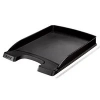 Leitz Briefablage Plus flach 5237-00-95, A4 / C4, schwarz, Polystyrol stapelbar 4002432374861 Leitz