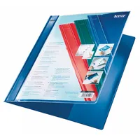 25 Stück Leitz Schnellhefter Exquisit 4193-00-35, A4+, blau, Polyvinylchlorid (PVC), 80g, Vorderdeckel transparent 4002432341184 Leitz