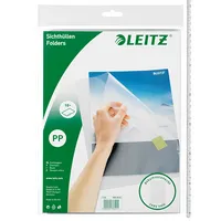 Leitz Sichthüllen Standard 4000-60-03, A4, transluzent genarbt, oben & rechts offen, 0,13mm 4002432368105 Leitz 10 Stück