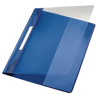 Leitz Schnellhefter Exquisit 41940035, A4+, blau, Polyvinylchlorid (PVC), 80g, Vorderdeckel transparent 4002432308644 Leitz