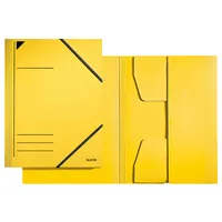 Leitz Eckspannmappe 3981 3981-00-15, A4 gelb Recyclingkarton 430g, für ca. 250 Blatt, mit 3 Einschlagklappen 4002432329762 Leitz