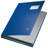 Leitz Unterschriftenmappe 5701 A4 Kunststoff blau mit Einsteckschild 10 Fächer
