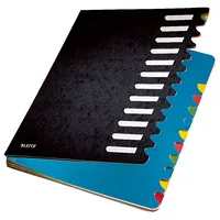 Leitz Ordnungsmappe Deskorganizer Color 5912-00-95, 12-teilig blanko, schwarz, Din A4, 12 Fächer 4002432341054 Leitz