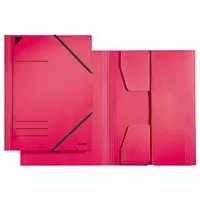Leitz Eckspannmappe 3981 3981-00-25, A4 rot Recyclingkarton 430g, für ca. 250 Blatt, mit 3 Einschlagklappen 4002432329779 Leitz