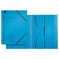 Leitz Eckspannmappe 3981 3981-00-35, A4 blau Recyclingkarton 430g, für ca. 250 Blatt, mit 3 Einschlagklappen 4002432329786 Leitz