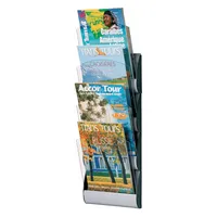 PAPERFLOW Prospekthalter Integral 23,2 x 73,5 x 9 cm (B x H x T) DIN A4 hoch Polypropylen alu 4 Fächer 3660141239126 PAPERFLOW
