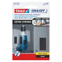 Tesa Klettband On&Off Extra Stark schwarz 2 x 10cm x 50mm 4042448859488 Tesa 2 Stück